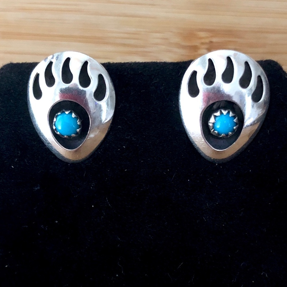 $42 Navajo Estate Stud Earrings Sterling Silver DF 925